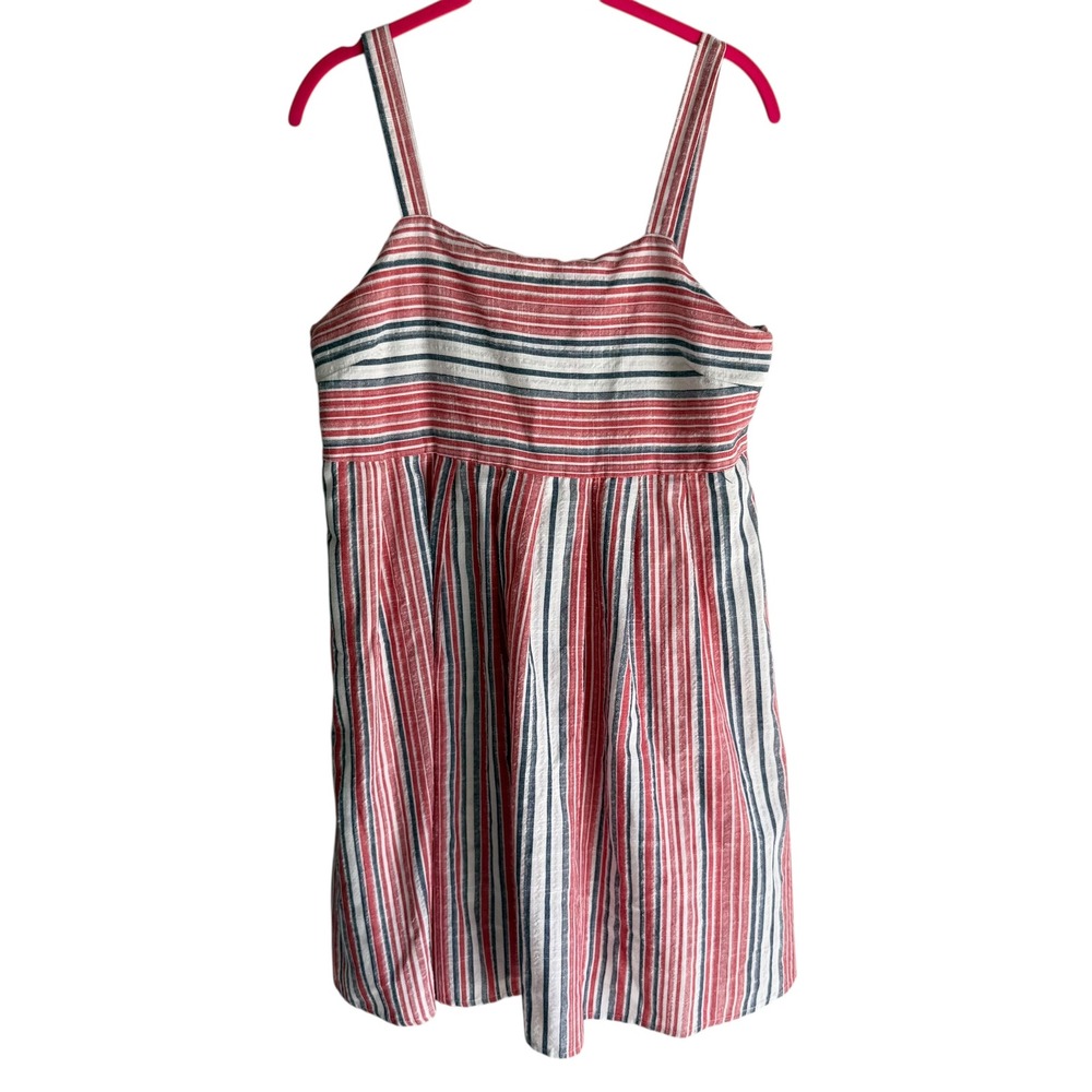 SUGAR LIPS Red, White,‎ Blue Striped Ladies Sundress, M